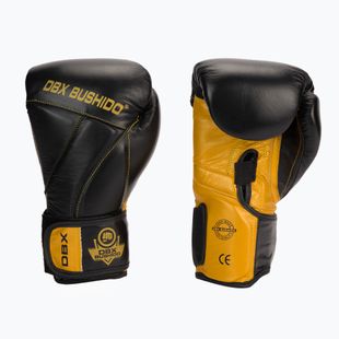 Bushido Naturleder Boxhandschuhe schwarz B-2v14-10oz