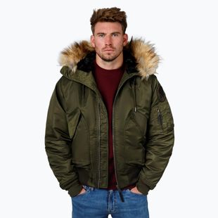 Winterjacke Herren Pitbull Harvest Hooded Bomber olive