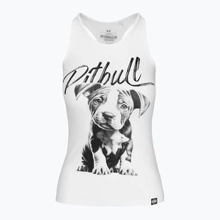 Tank Top Damen Pitbull Puppy white