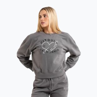 Hoodie Sweatshirt Damen Pitbull Manzanita Heart Crewneck Sweatshirt washed grey