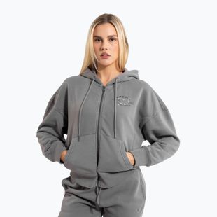 Hoodie Sweatshirt Damen Pitbull Manzanita Heart Hooded Zip Sweatshirt washed grey
