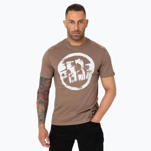 Herren Pitbull Logo Palmen braun savana t-shirt