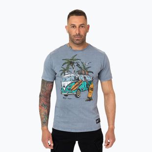 Pitbull Open Beach Herren-T-Shirt gewaschen blau