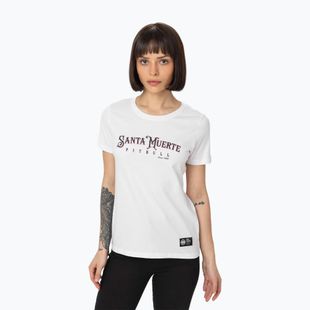 Pitbull Santa Muerte Frauen-T-Shirt Rose weiß