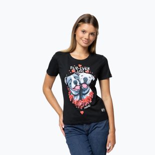 Pitbull Fur Ever Love Frauen-T-Shirt schwarz