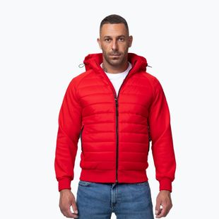 Herrenjacke Pitbull Palomar Padded Hooded Hybrid fluorescent/red