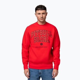 Herren Sweatshirt Pitbull So Cal Crewneck fluorescent red