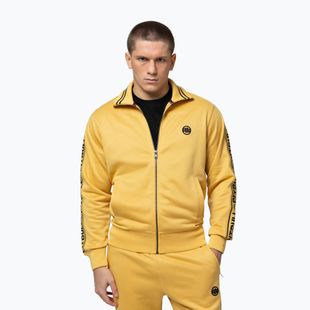 Herren Sweatshirt Pitbull Trackjacket Tape Logo Terry Group pale yellow