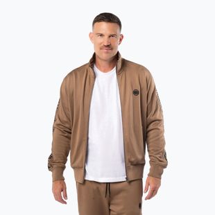 Herren-Sweatshirt Pitbull Trackjacket Tape Logo Terry Group coyote brown