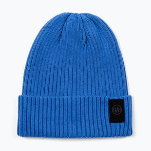 Wintermütze Pitbull Beanie Velcro Logo royal blue