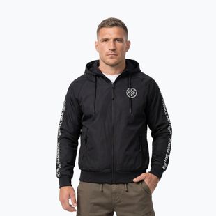 Herrenjacke Pitbull Athletic Tape Nylon Hooded black