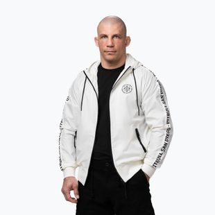 Herrenjacke Pitbull Athletic Tape Nylon Hooded off white