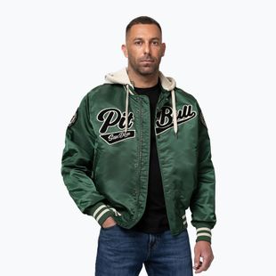 Herrenjacke Pitbull Mason San Diego Baseball Hooded bottle green/beige
