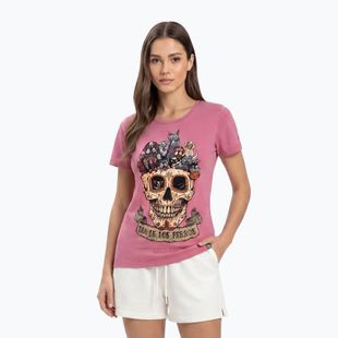 Damen-T-Shirt Pitbull Dia De Los Perros washed pink