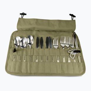 Besteckset OFFLANDER Camping Cutlery Set with Case green