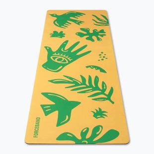 Yoga-/Fitnessmatte FORCEBAND Energy Yellow 4 mm grün/gelb