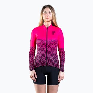 Fahrrad Sweatshirt Hoodie Damen Quest Limone magenta