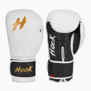 HOOK FIGHTING Ready to Fight Leder Boxhandschuhe weiß