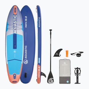 Set Paddleboard SUP aufblasbar AQUASTIC Perth 10'8" all-round blue