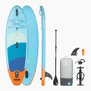 Set Paddleboard SUP aufblasbar für Kinder AQUASTIC Perth 8'0" allround blue