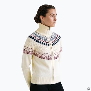 Damenpullover Woolcano SWT1092 Kremowy/Granatowy