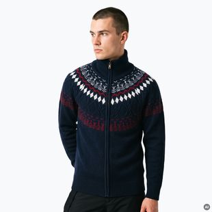 Herrenpullover Woolcano SWT1093 Granatrowy/Kremowy