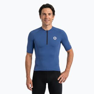 Herren-Fahrradtrikot ATTABO TEVRA mit kurzem Reißverschluss, marineblau