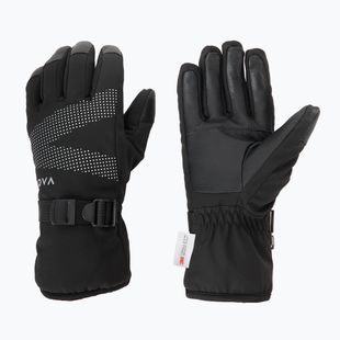 Damen-Skihandschuhe KADVA Mountain Flow Pro Leder 3M Thinsulate schwarz