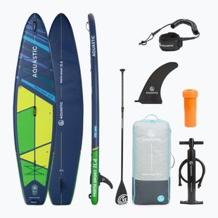 Set Board SUP aufblasbar AQUASTIC Perth Sport 11'4" MSL Allround grün
