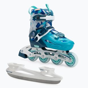 Kinder Inline-Skates ATTABO Flashled verstellbar blau