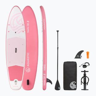 Set Paddleboard SUP aufblasbar AQUASTIC Taupo 10'8" allround pink