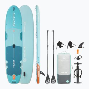 Set Paddleboard SUP aufblasbar AQUASTIC Tourer 12'0" 2-os green