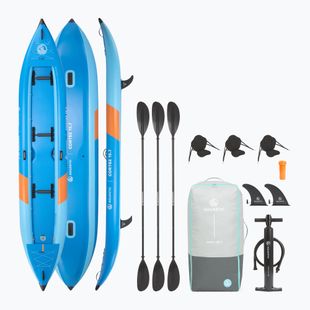 Aufblasbares 3‑Personen‑Kajak AQUASTIC Cortez 15'7" hybrid blue