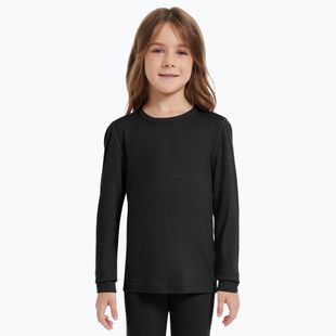 WOOLCANO Kinder Thermo-Sweatshirt 100% MERINO TOP00947 schwarz