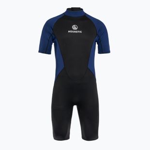 Herren-Schwimmanzug AQUASTIC Wavey 2 mm schwarz/blau