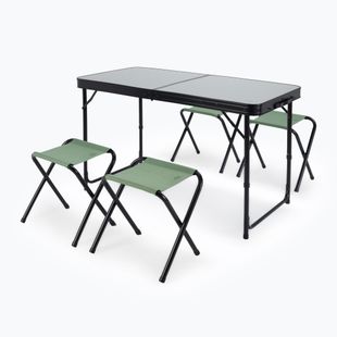 Klappbarer Campingtisch + Stühle KADVA CAMPtable Set für 4-6 Personen grau