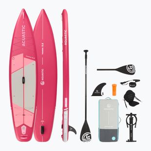 Set Paddleboard SUP aufblasbar AQUASTIC Touring 11'6" pink