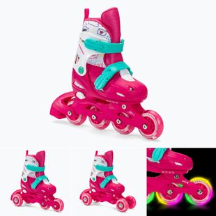 HUMBAKA Starjet LED Kinder Rollschuhe 3in1 rosa