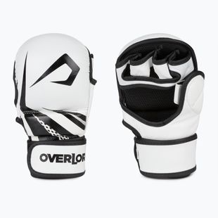 Overlord Sparring MMA Grappling Handschuhe Naturleder weiß 101003-W/M