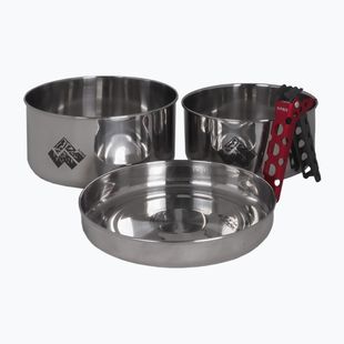 Alpinus Yucatan 2l, 1,5l und 0,6l Stahl-Wanderkochgeschirr-Set