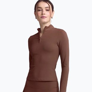 Damen Langarmshirt JOYINME Motion LS 1/4 Zip kastanienbraun