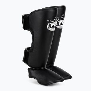 Schienbein- und Fußschützer RAJA BOXING Lightweight Shin Guards Genuine Leather black