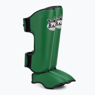 Schienbein- und Fußschützer RAJA BOXING Lightweight Shin Guards Genuine Leather dark green