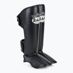 Schienbein- und Fußschützer RAJA BOXING Lightweight Shin Guards Semi Leather black