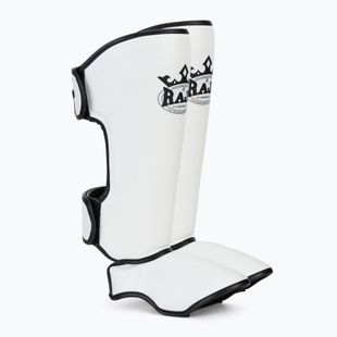 Schienbein- und Fußschützer RAJA BOXING Lightweight Shin Guards Semi Leather white