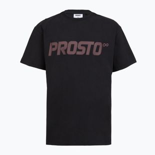 Herren PROSTO Big Logo gewaschenes schwarzes T-shirt