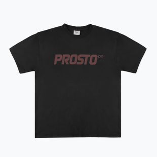 Herren PROSTO Big Logo gewaschenes schwarzes T-shirt