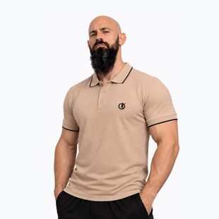 Herren-Poloshirt Octagon Legion Tipped Small Logo 3D Polo beige