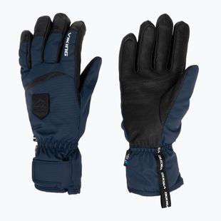 Herren-Skihandschuhe Viking Lars Ski navy/black Leder