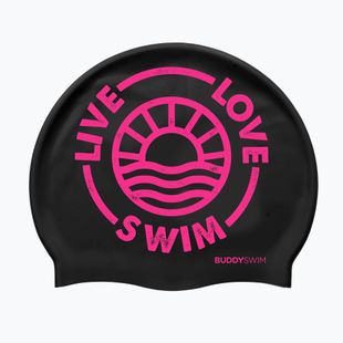 Schwimmkappe BuddySwim LLS2 Silicone black / pink